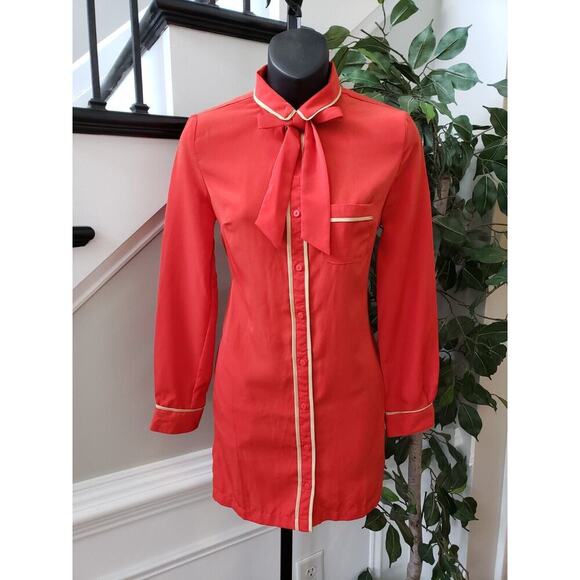 Cooperative Solid 100% Polyester Collared Long Sleeve Button Down Shirt XS - Picture 1 of 14